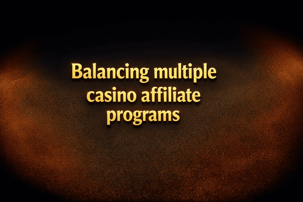 Balancing multiple casino affiliate programs