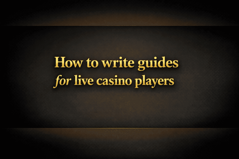 How to write guides for live casino players