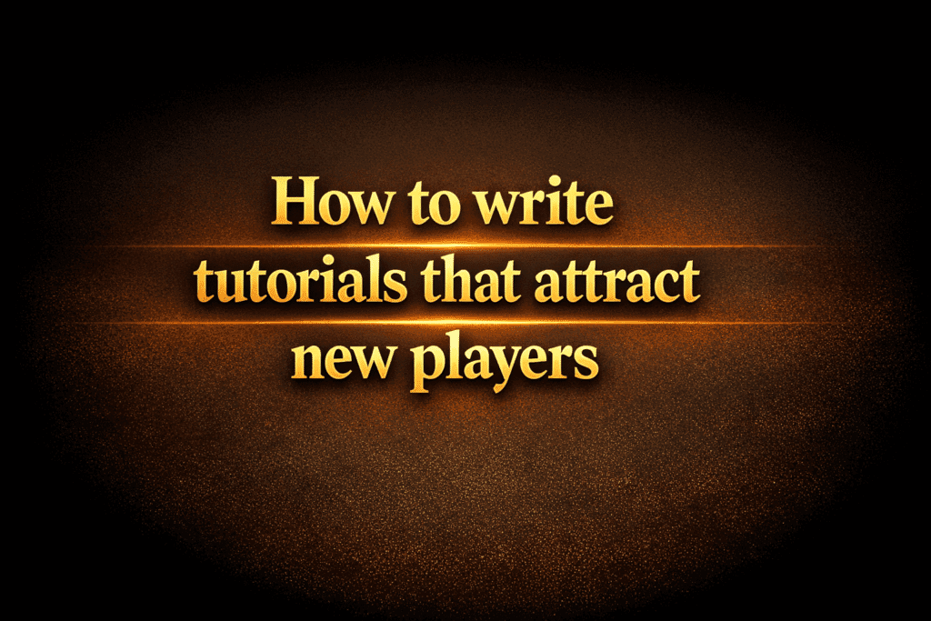 How to write tutorials that attract new players
