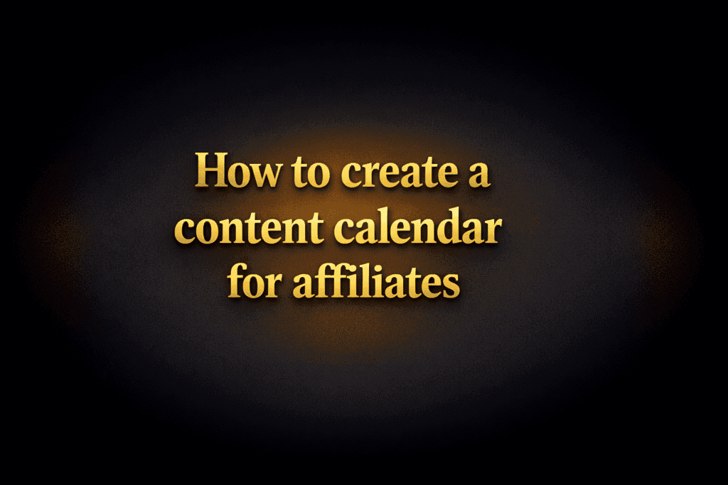 How to create a content calendar for affiliates