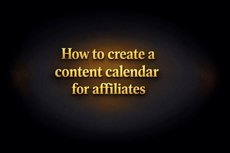 How to create a content calendar for affiliates