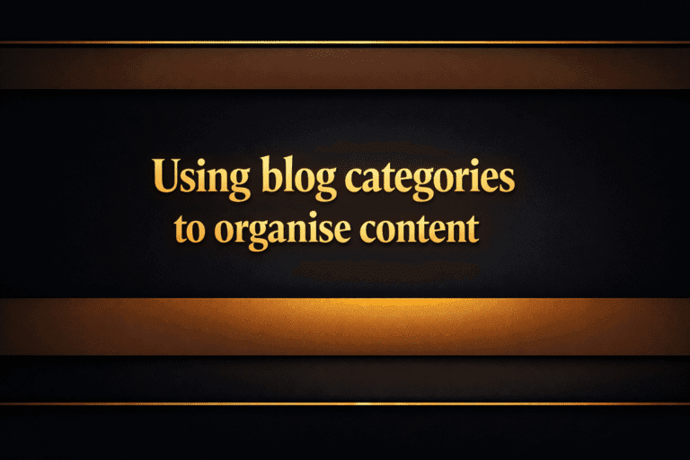 Using blog categories to organise content