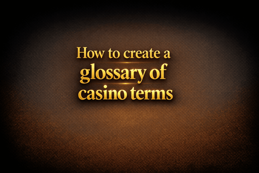 How to create a glossary of casino terms