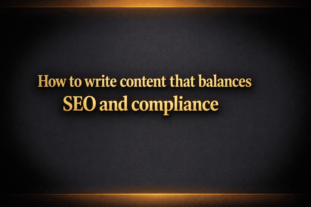 How to write content that balances SEO and compliance