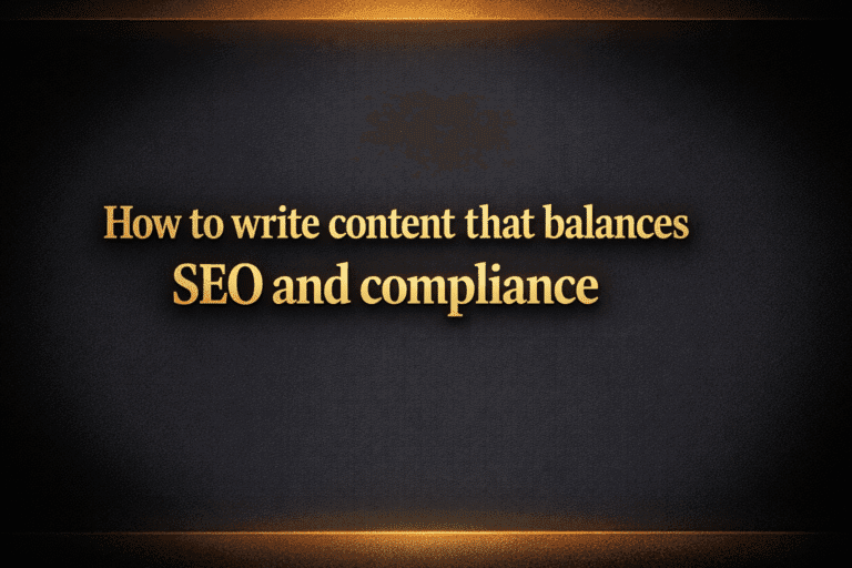 How to write content that balances SEO and compliance