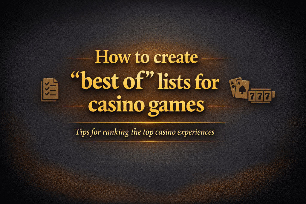 How to create “best of” lists for casino games