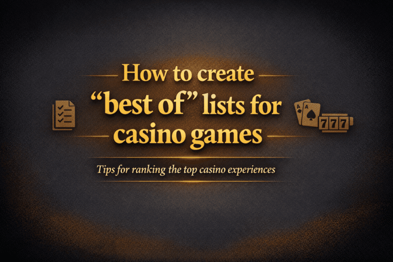 How to create “best of” lists for casino games