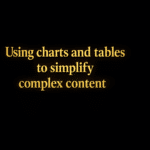 Using charts and tables to simplify complex content