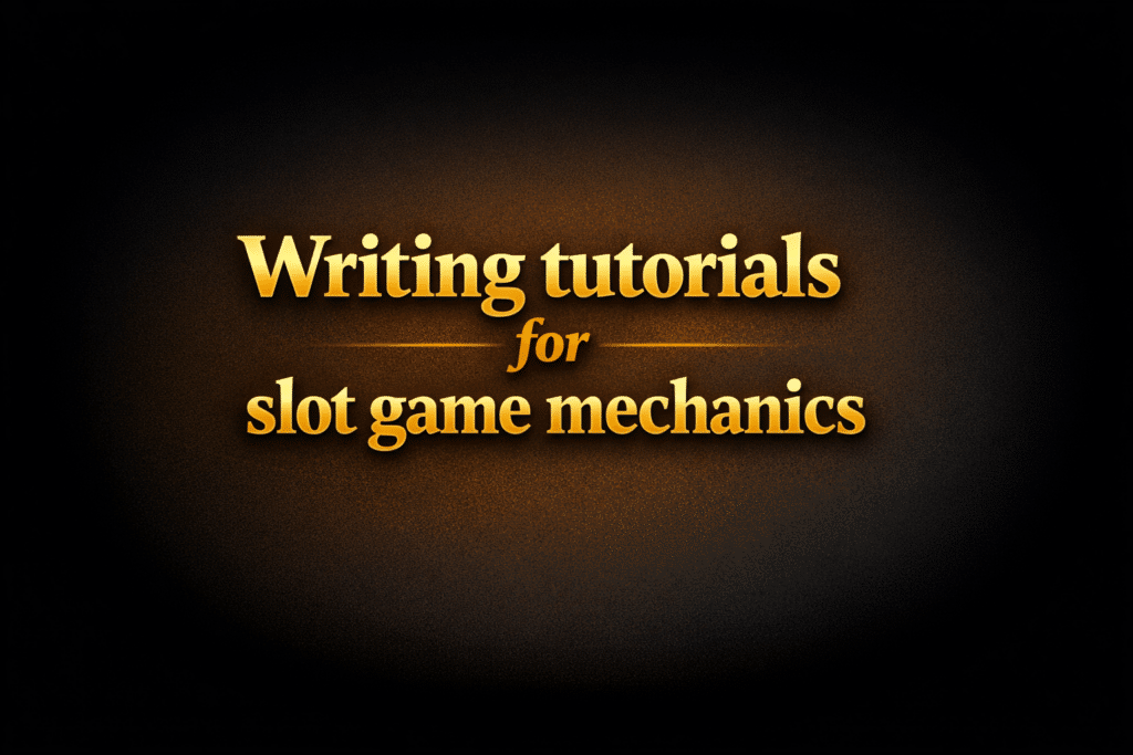 Writing tutorials for slot game mechanics