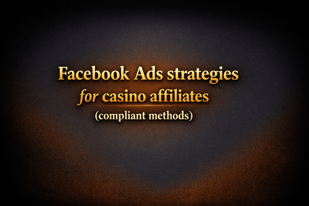 Facebook Ads strategies for casino affiliates (compliant methods)