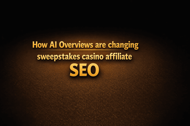 SEO analyst reviewing AI Overview visibility and affiliate content performance dashboards