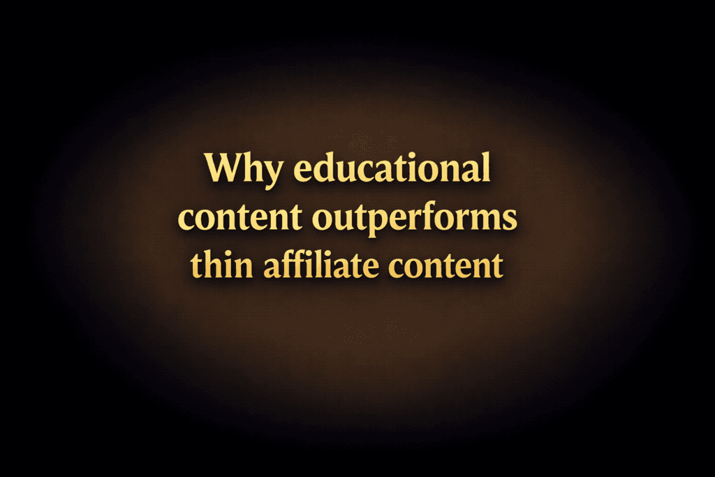 Editorial team reviewing educational affiliate content strategy and SEO performance dashboards