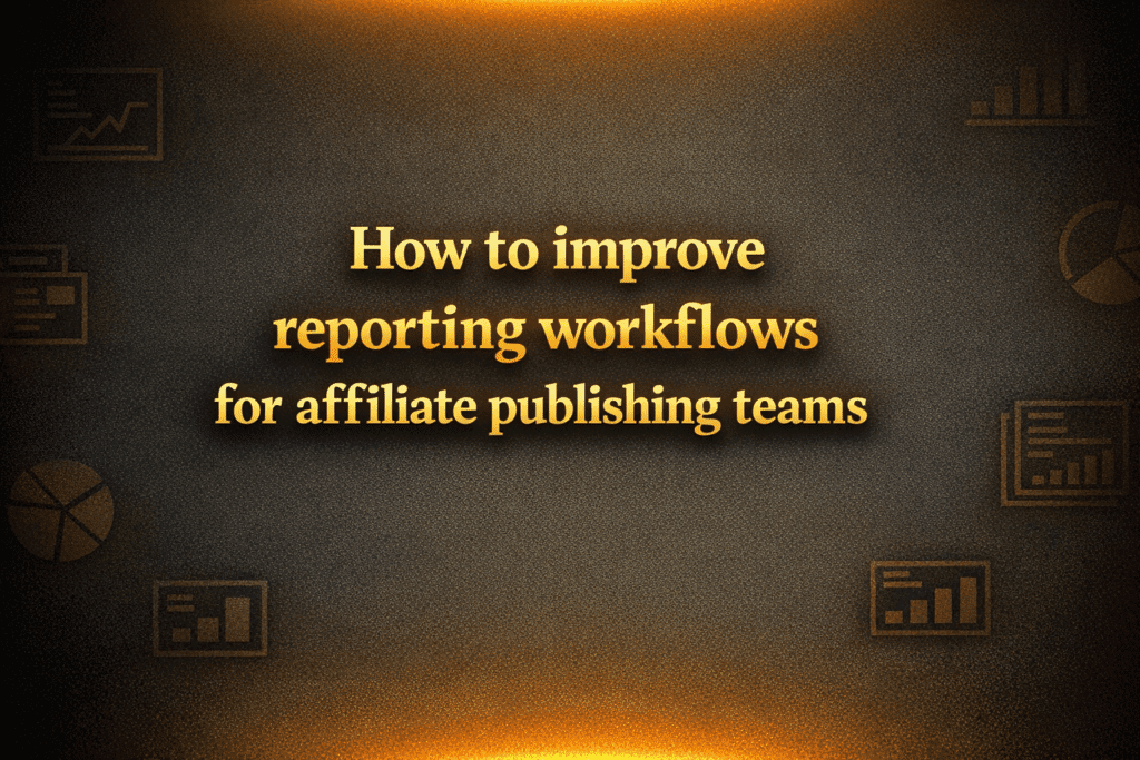 How to improve reporting workflows for affiliate publishing teams