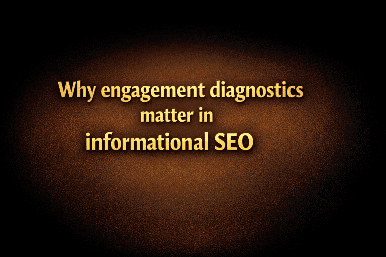 Why engagement diagnostics matter in informational SEO