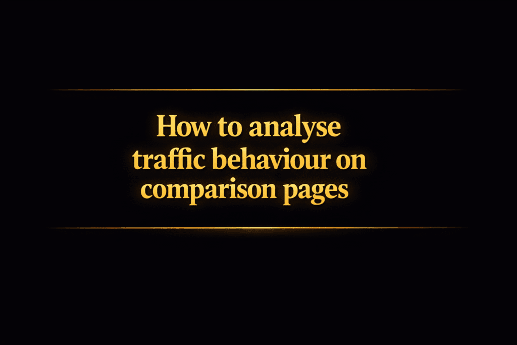 How to analyse traffic behaviour on comparison pages