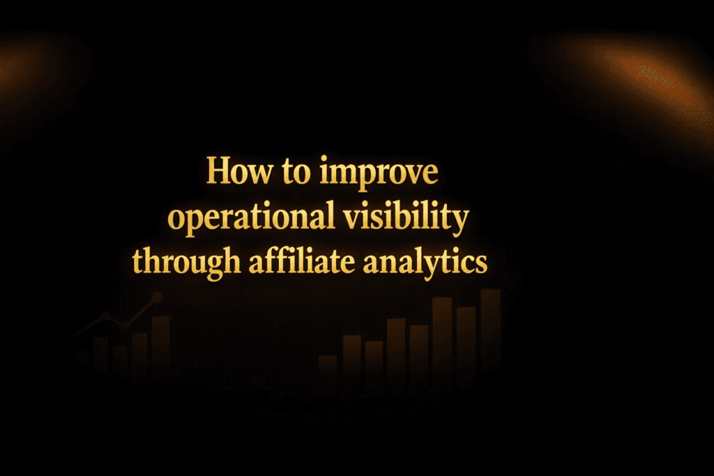 How to improve operational visibility through affiliate analytics