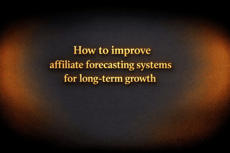 How to improve affiliate forecasting systems for long-term growth