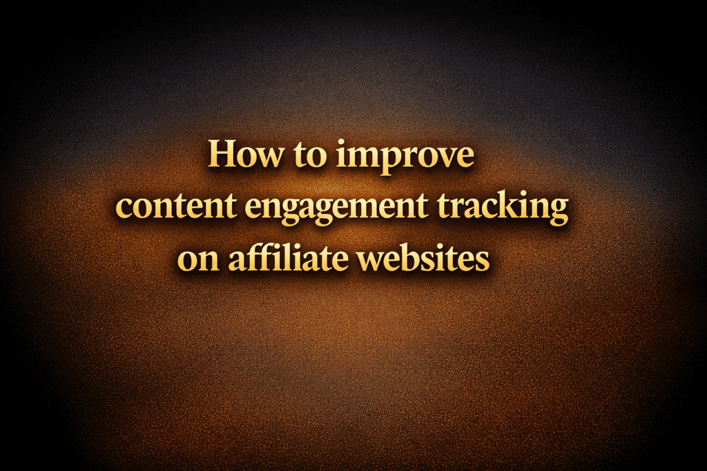 How to improve content engagement tracking on affiliate websites