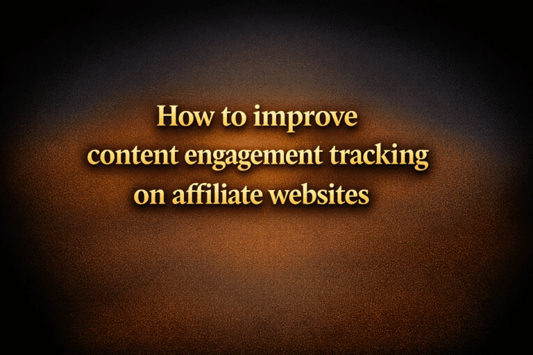 How to improve content engagement tracking on affiliate websites