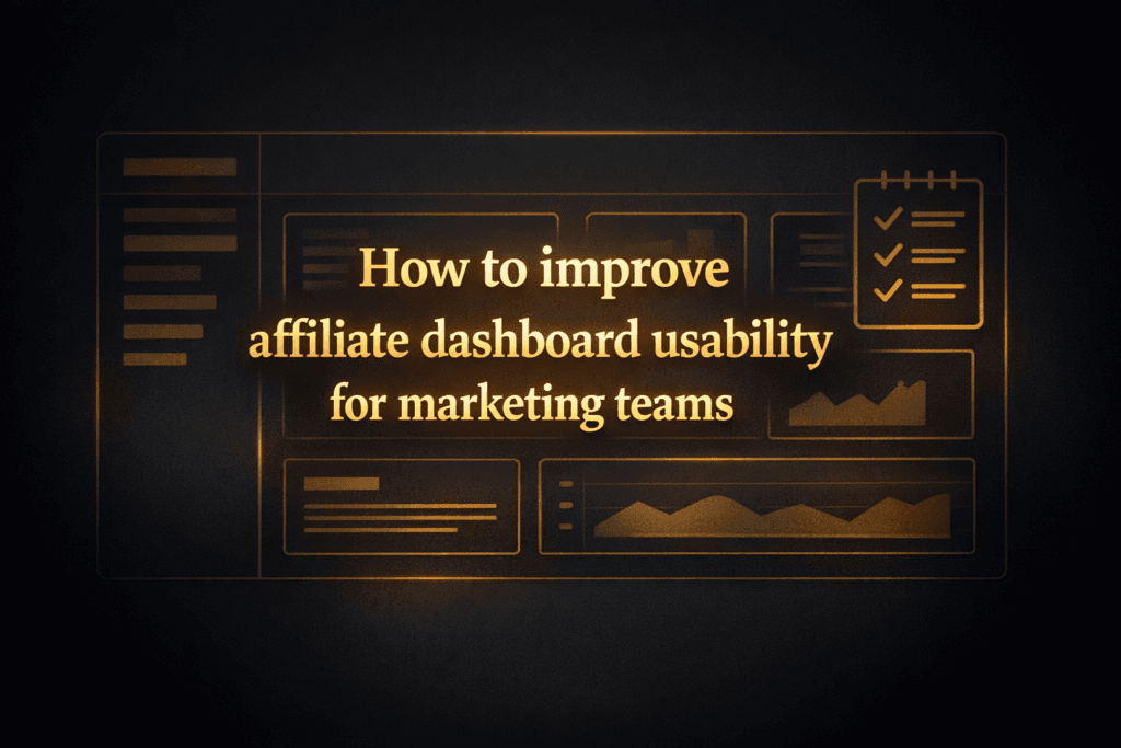 How to improve affiliate dashboard usability for marketing teams