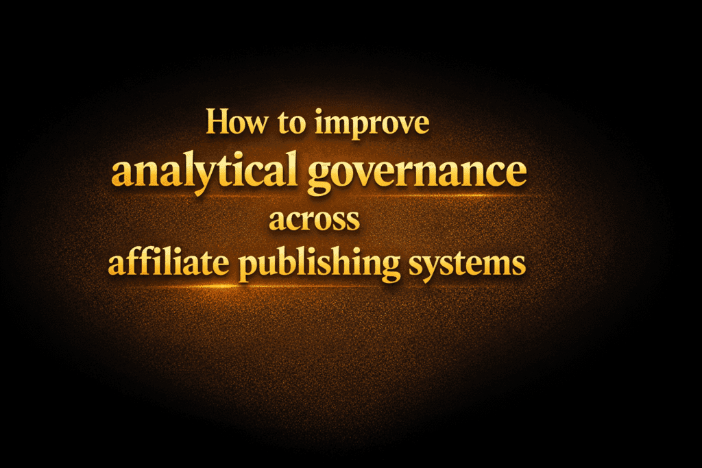 How to improve analytical governance across affiliate publishing systems