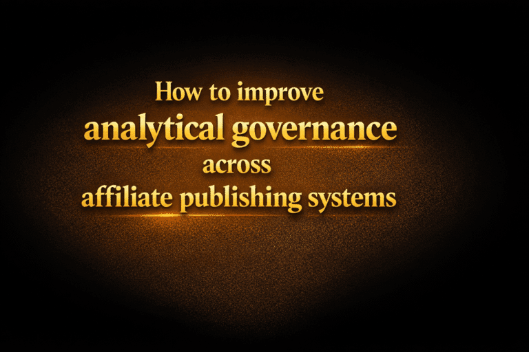 How to improve analytical governance across affiliate publishing systems