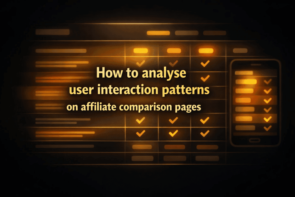 How to analyse user interaction patterns on affiliate comparison pages