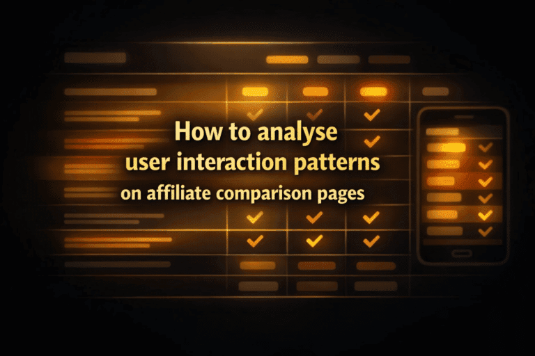 How to analyse user interaction patterns on affiliate comparison pages