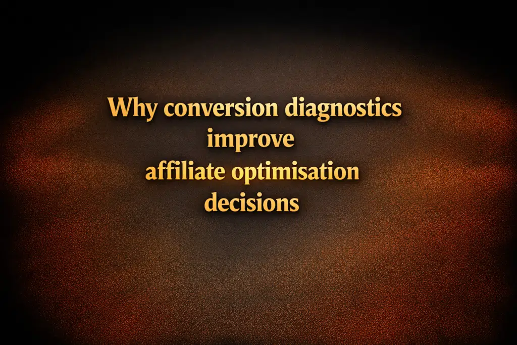 Why conversion diagnostics improve affiliate optimisation decisions