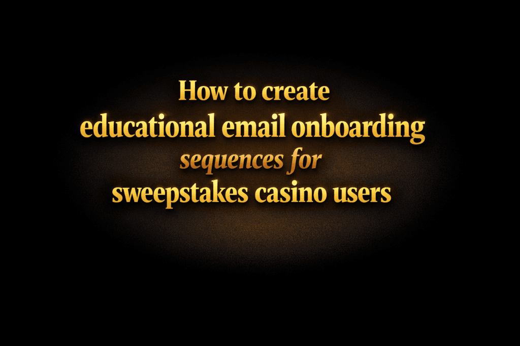How to create educational email onboarding sequences for sweepstakes casino users