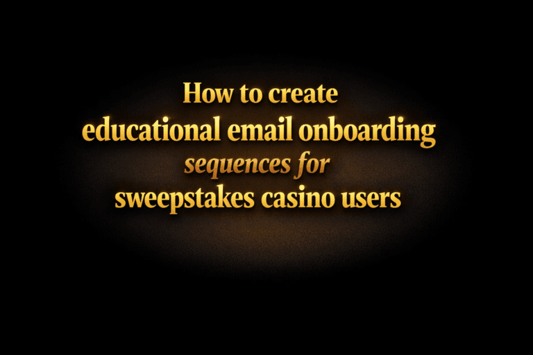 How to create educational email onboarding sequences for sweepstakes casino users