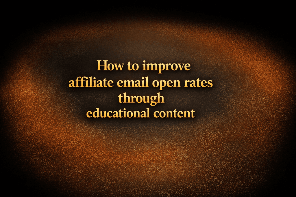How to improve affiliate email open rates through educational content