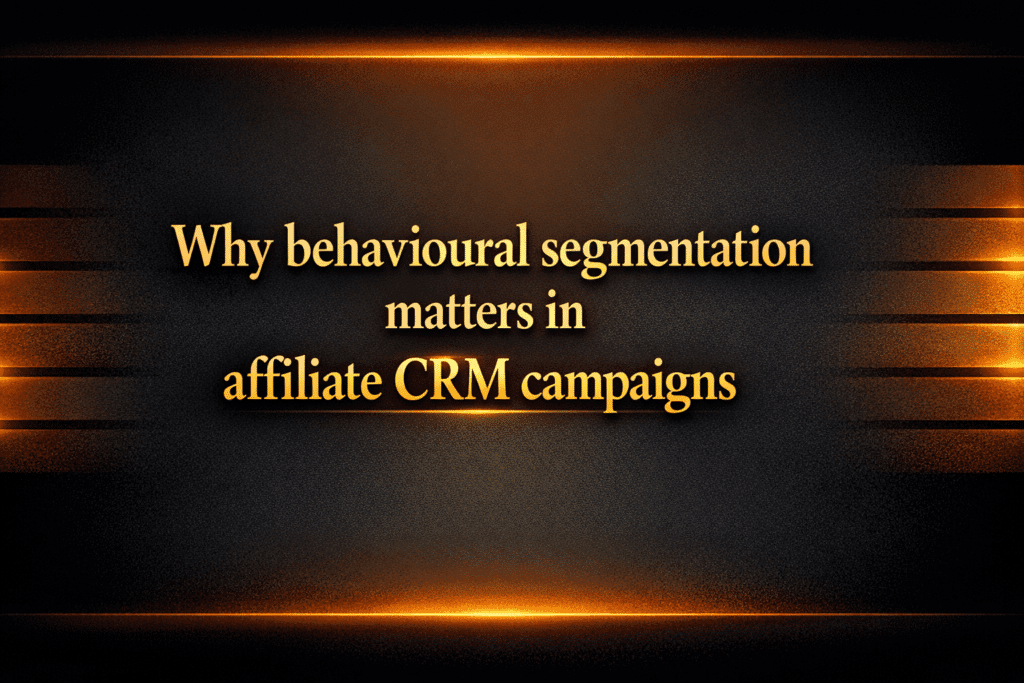 Why behavioural segmentation matters in affiliate CRM campaigns