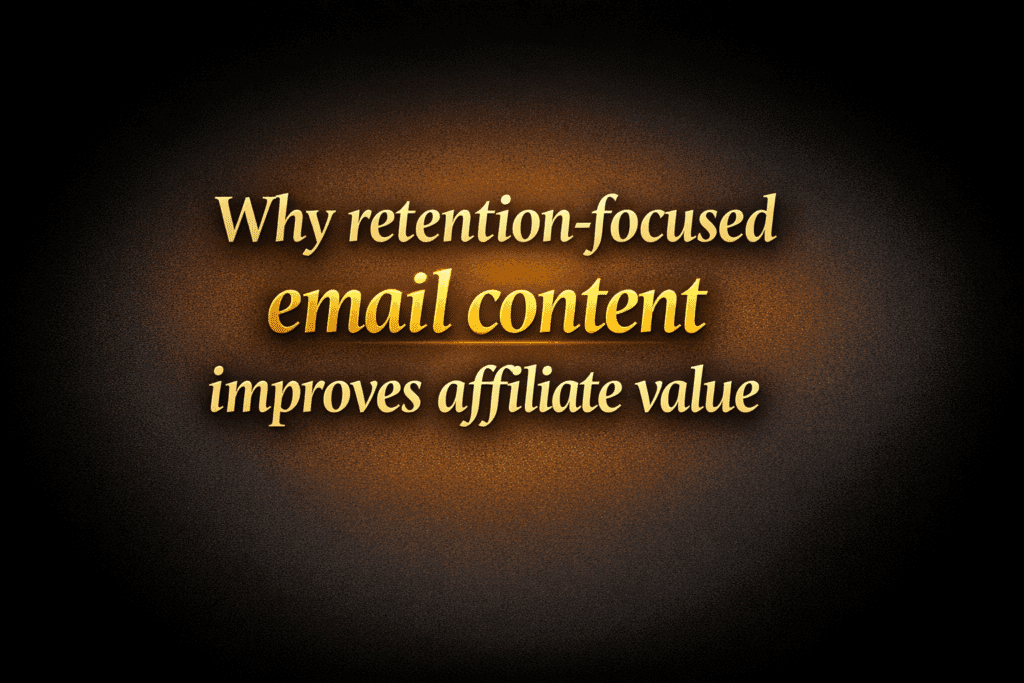 Why retention-focused email content improves affiliate value