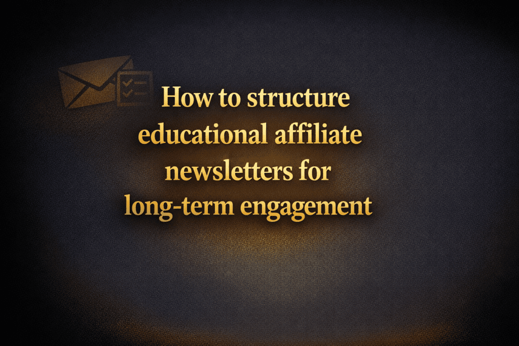 How to structure educational affiliate newsletters for long-term engagement