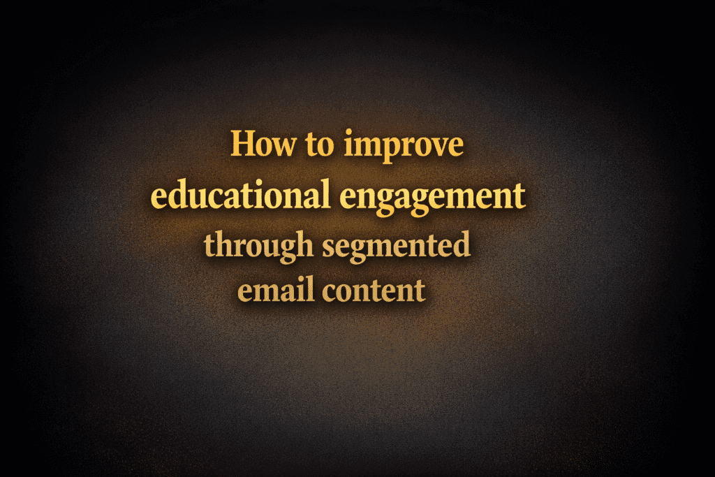How to improve educational engagement through segmented email content