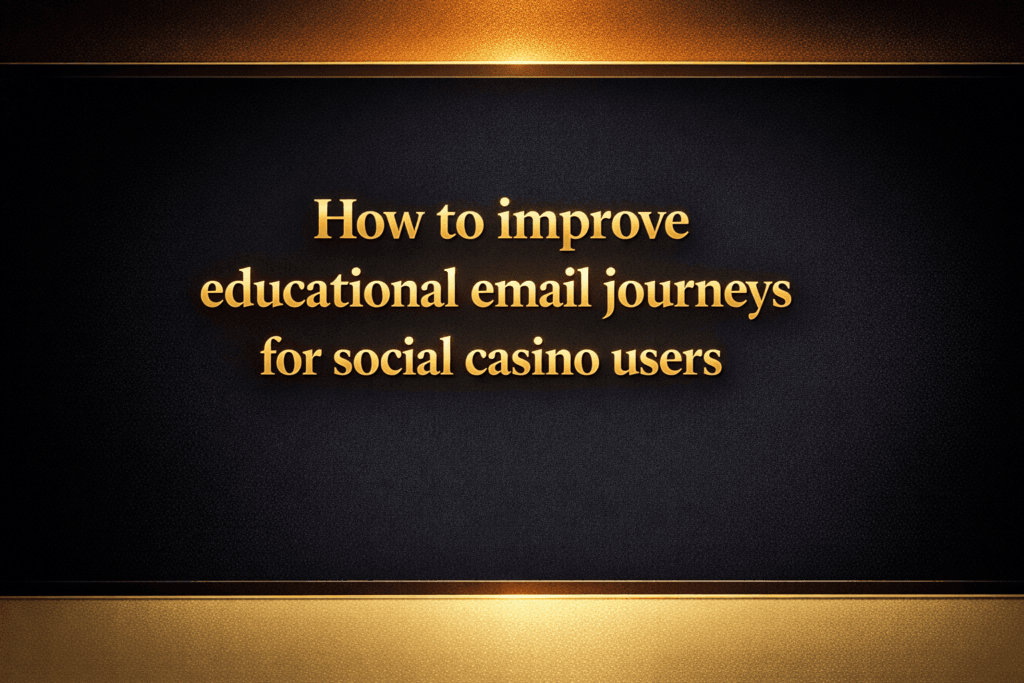 How to improve educational email journeys for social casino users