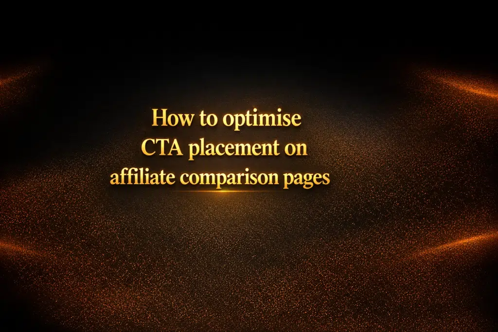 How to optimise CTA placement on affiliate comparison pages