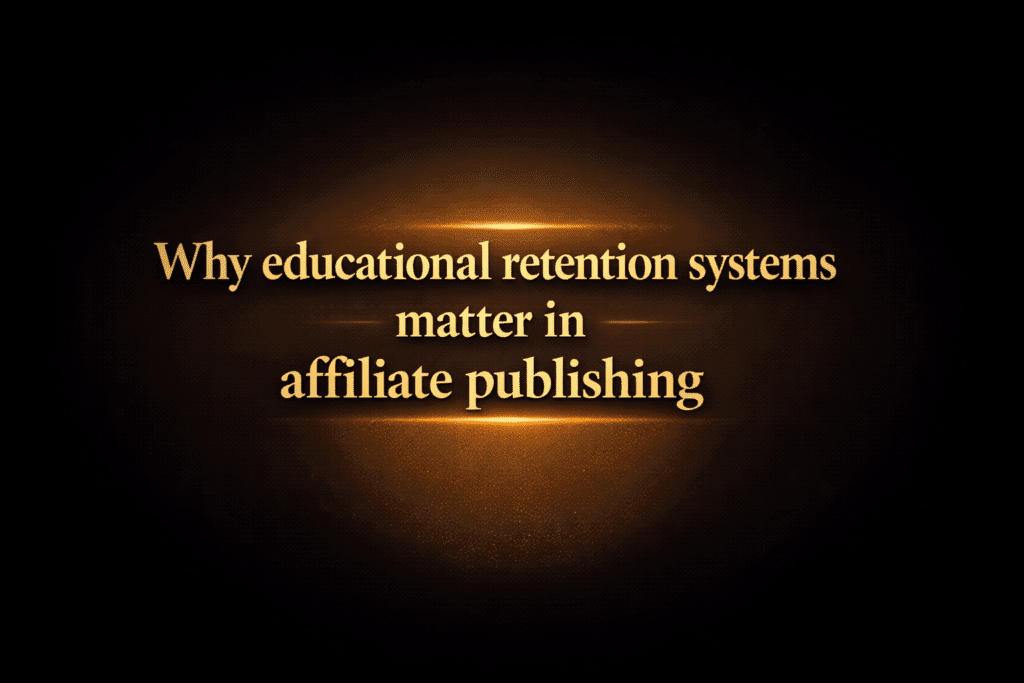 Why educational retention systems matter in affiliate publishing
