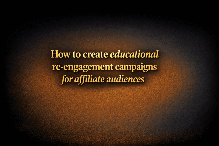 How to create educational re-engagement campaigns for affiliate audiences