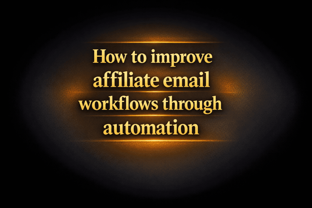 How to improve affiliate email workflows through automation