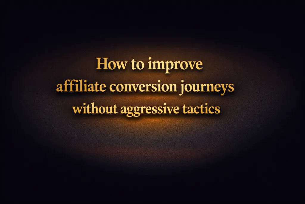 How to improve affiliate conversion journeys without aggressive tactics