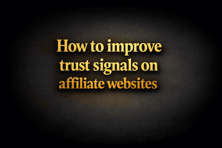 How to improve trust signals on affiliate websites