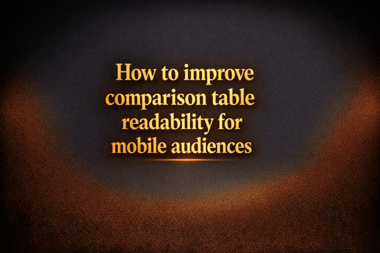 How to improve comparison table readability for mobile audiences