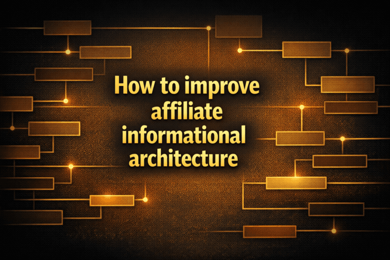 How to improve affiliate informational architecture