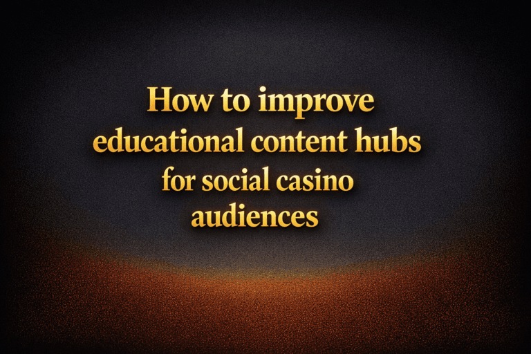 How to improve educational content hubs for social casino audiences