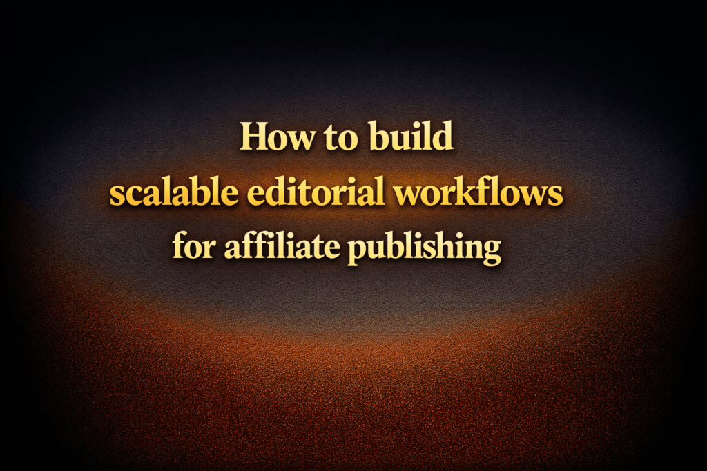 How to build scalable editorial workflows for affiliate publishing