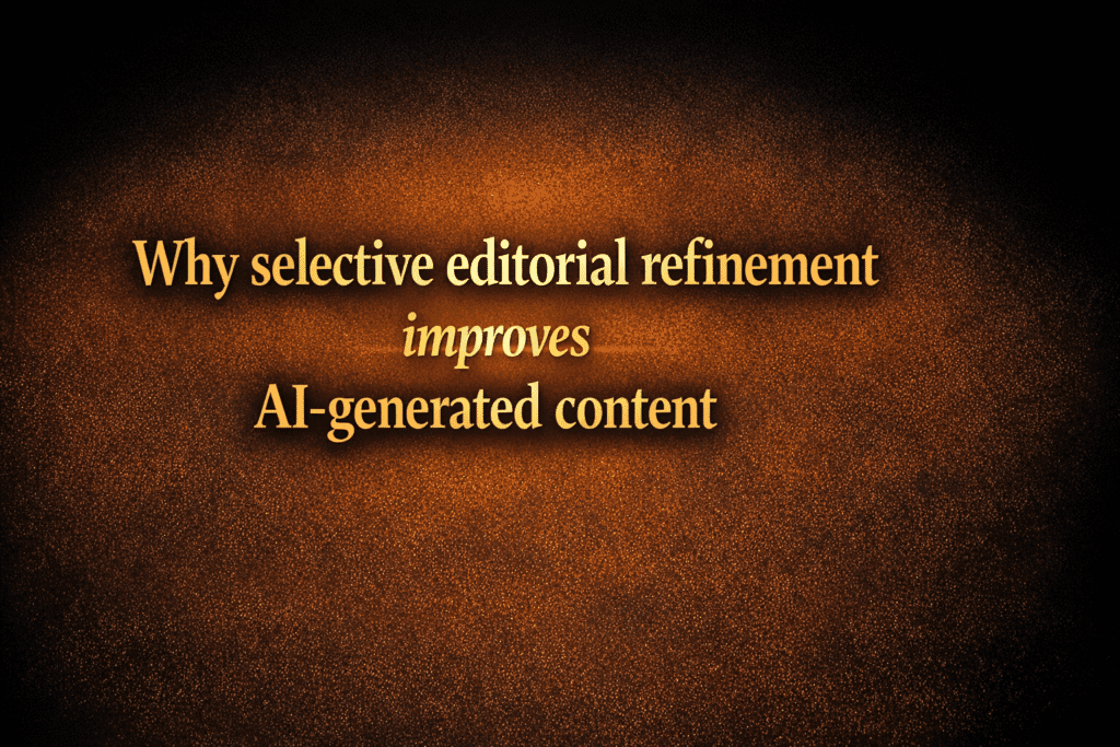 Why selective editorial refinement improves AI-generated content