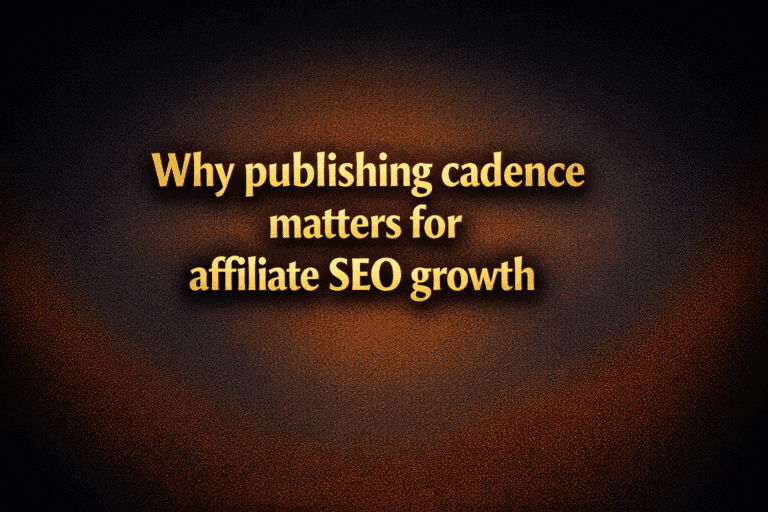 Why publishing cadence matters for affiliate SEO growth