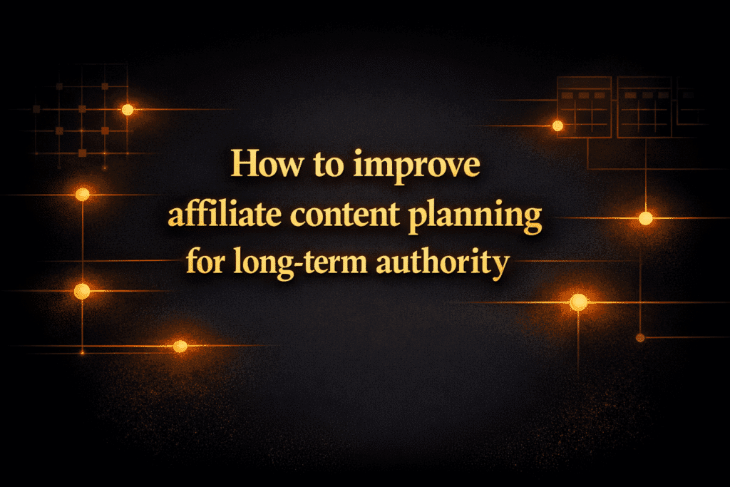 How to improve affiliate content planning for long-term authority